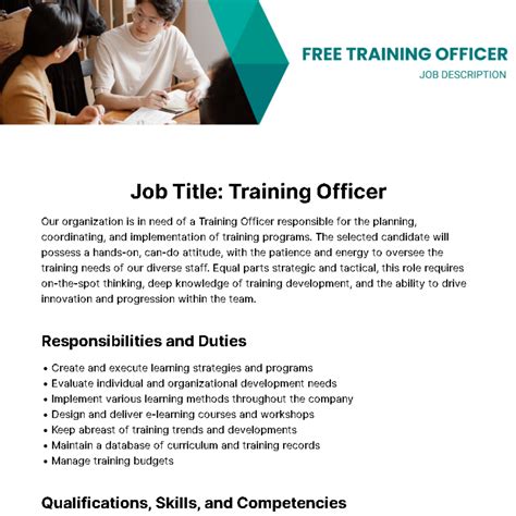 Free Training Officer Job Description Template Edit Online And Download