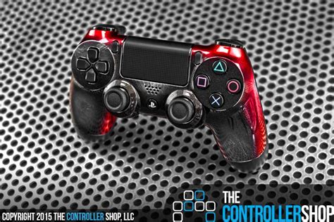 Black Metallic Ps4 Controller With A Red Edge Fade And Our New Worn Effect Start Designing