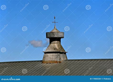 Metal Cupola On A Metal Barn Roof Stock Image Image Of Steel