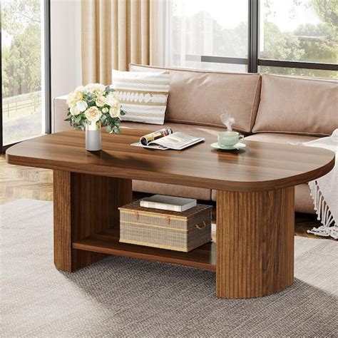 BYBLIGHT Kerlin 45 27 In Brown Rectangle MDF Coffee Table With Storage