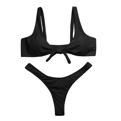 Bikinis Mujer Swimsuit Women Knotted Padded Thong Hot Sex Picture