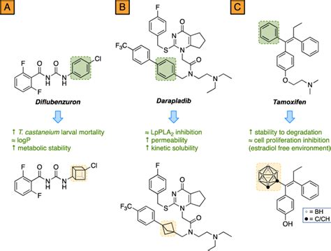 Examples of the use of phenyl bioisosteres. (A) Cubane in the... | Download Scientific Diagram