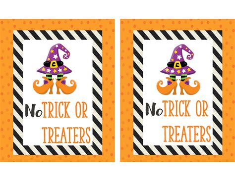 Free No Trick Or Treaters Sign Free No Candy Sign