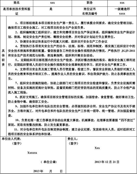 建筑施工管理人员安全责任书word文档在线阅读与下载无忧文档