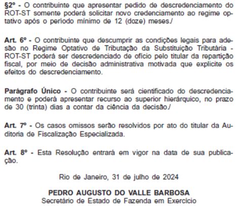 Sefaz Rj Publica Resolu O Procedimentos De Credenciamento Ao Rot