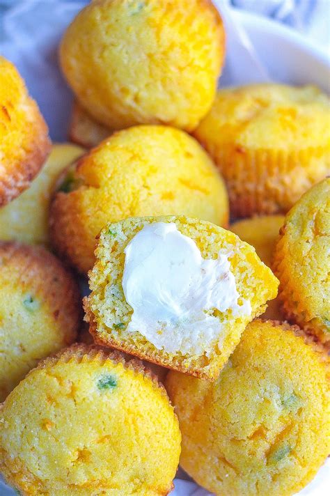 Jalapeño Cheddar Cornbread Muffins Made In One Bowl