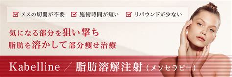カベリン（カベルライン）のメソセラピー（脂肪溶解注射）、高濃度ビタミン点滴｜東中野皮フ科クリニック