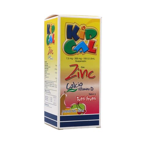 Kidcal Suspensión Oral Sabor a Tutti Frutti 300Mg 100Ui 7 5Mg 5mL