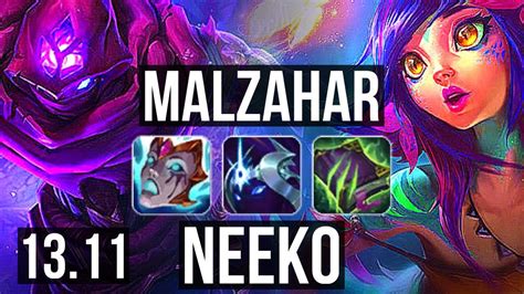 MALZAHAR Vs NEEKO MID Rank 2 Malz 13 4 13 Godlike 300 Games