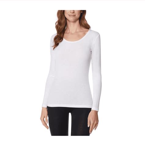 32 Degrees Womens 32 Degrees Heat Thermal Base Scoop Neck Shirt Long Sleeve Lwhite Walmart