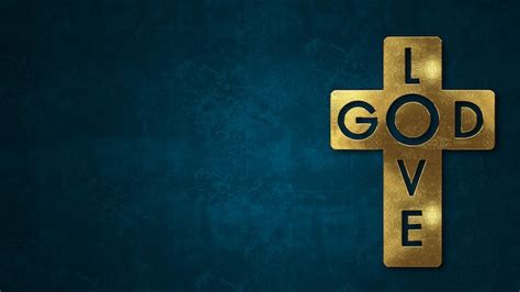 The Word God Love Concept Written In Gold Texture On Wooden Background