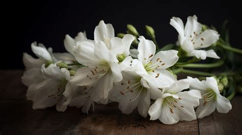 White Flowers On Table Against Brown Background, Free Stock Picture To ...