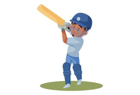 Indian Cricket Player Holding Helmet And Bat Illustration Free