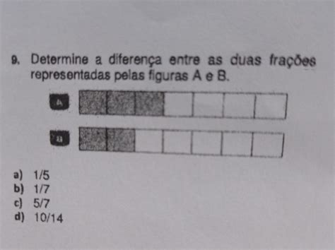 Determine A Diferen A Entre As Duas Fra Es Representadas Pelas