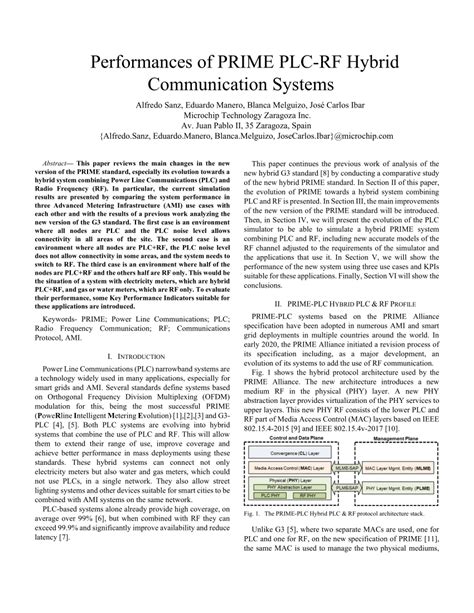 Pdf Performances Of Prime Plc Rf Hybrid Communication Systems