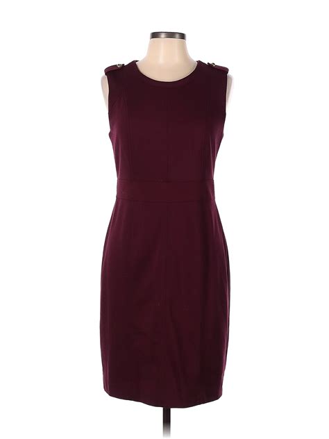 Banana Republic Factory Store Solid Maroon Burgundy Casual Dress Size