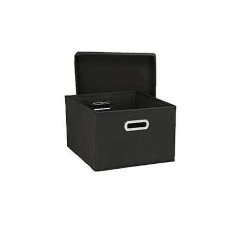 Household Essentials 2 Gal Collapsible Storage Box Set In Black