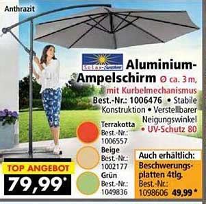 Solax Sunshine Aluminium Ampelschirm Angebot Bei Norma Prospekte De