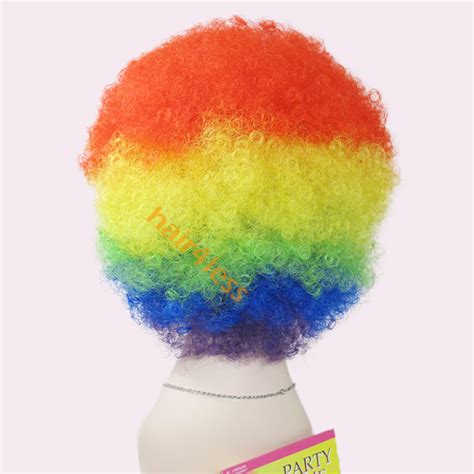 Afro Clown Party Cosplay Full Wig Rainbow - Shopolle.com