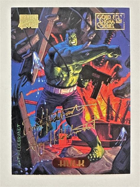 Hulk Marvel Masterpieces Gold Foil Signature Series Nm Or Better