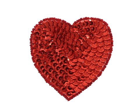 Sequin Beaded Applique Heart C