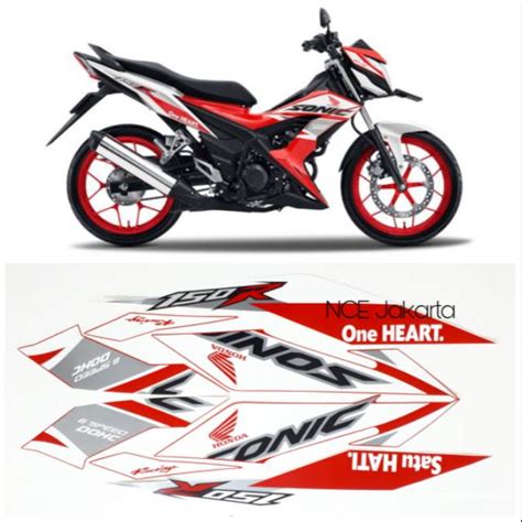 Jual STIKER STRIPING HONDA SONIC 150 R 2019 MERAH PUTIH Shopee Indonesia