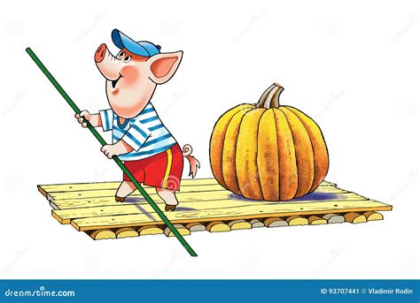 Pig On A Raft Royalty-Free Stock Photography | CartoonDealer.com #93707441