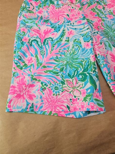 Lilly Pulitzer Luxletic Reid Short Upf Golf Nwt Amalfi Blue Pink Ebay