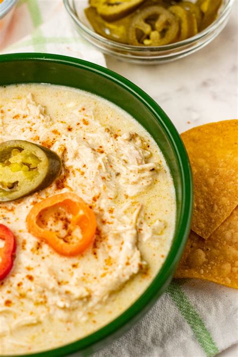 Crock Pot Green Chili Chicken Enchilada Soup Wishes And Dishes