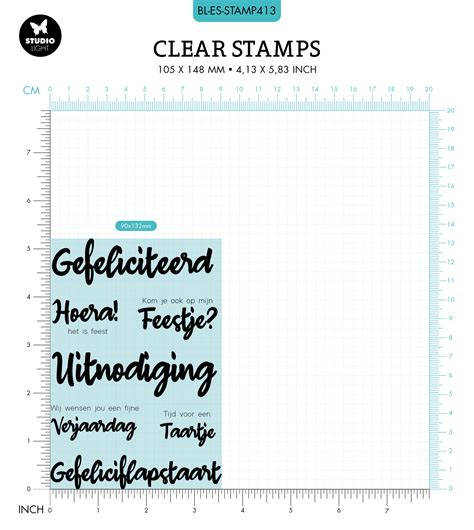 Studio Light Clear Stamp A Gefeliciflapstaart By Laurens Nr