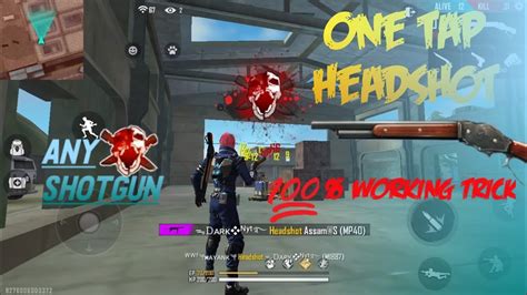 How To Give One Tap Headshot In Free Fire With Any Shotgun 100