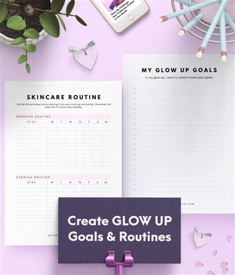 Free Glow Up Planner Printable Glow Up Checklist Shinesheets