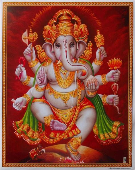 Lord Ganesha Ganesh Standing Poster Size 9 Gauri Putra