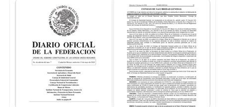 Dof Aclara Error En Publicaci N Del Acuerdo Del Consejo De Salubridad