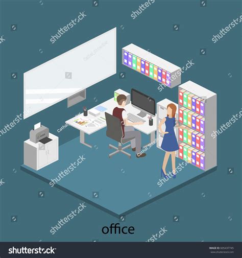 3d Isometric Interior Design Office Department Royalty Free Stock