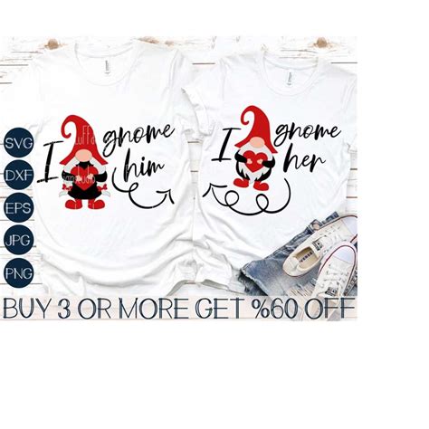 Valentines Gnome Couples Svg Valentines Day Matching Shirt Inspire