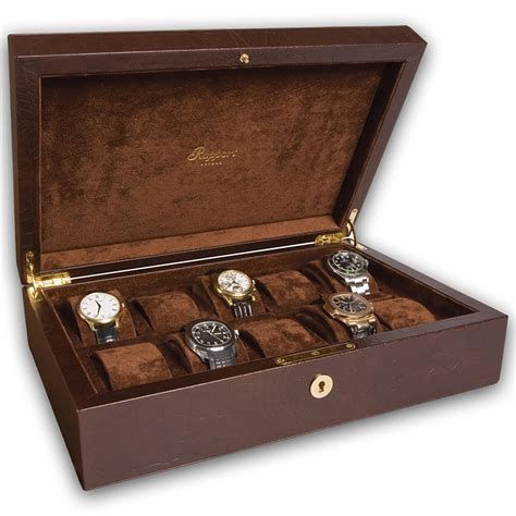 10 Watch Storage Box L265 Rapport Portman Brown Leather