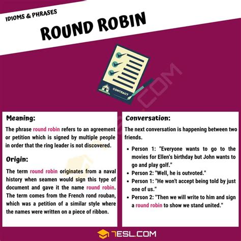 "Round Robin" Meaning, Origin and Examples • 7ESL