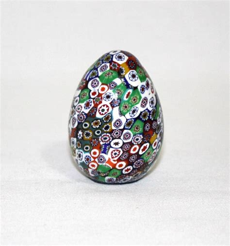 Murano Millefiori Glass Egg Paperweight 734 2