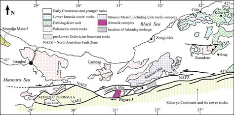 Colour Online Simplified Geological Map Of The Istanbul Zone