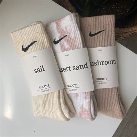 Nike Nude Neutral Hand Dyed Dri Fit Socks By RHOOTS Etsy Australia