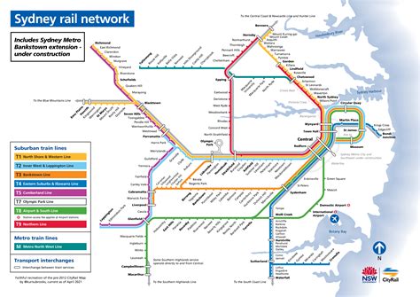 Recreated the 2021 Sydney Trains network in the 2012 CityRail map style