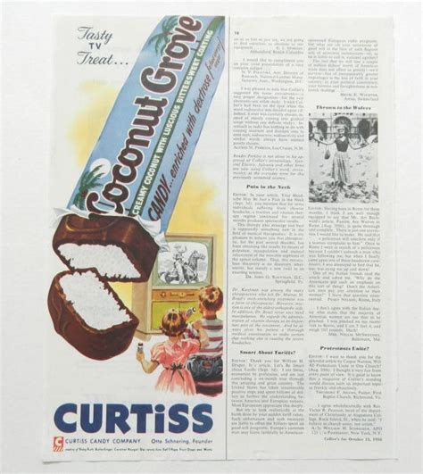 1954 Coconut Grove Candy Ad Curtiss Candy Wall Art Vintage Etsy