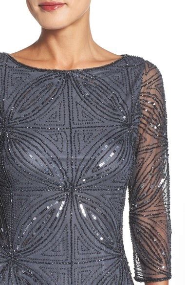 Pisarro Nights Womens Embellished Mesh Sheath Dress Shopstyle