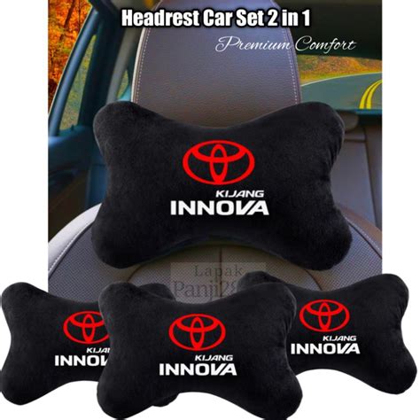 Jual Innova Headrest Bantal Mobil Inova Hitam Carset 2 In 1 Isi 2