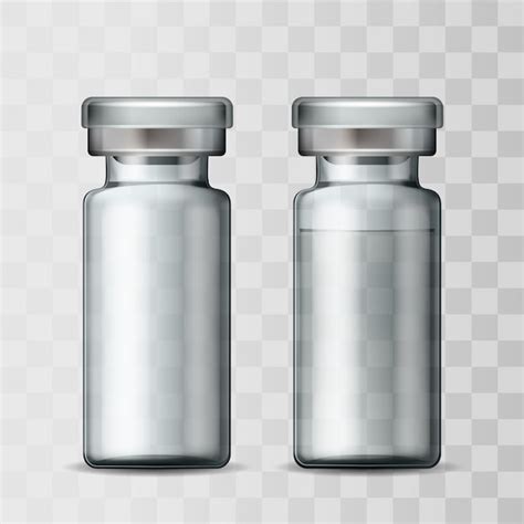 Premium Vector Template Of Transparent Glass Medical Vial With