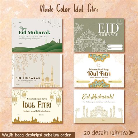 Jual KARTU STIKER HANGTAG UCAPAN LEBARAN IDUL FITRI NUDE COLOR VERSION