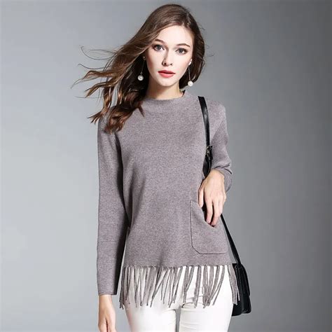 Ziyi 2017 New Casual Knitting Sweaters Autumn Winter Loose O Neck Long Sleeve Pullovers Solid