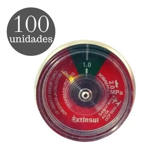 100 Manometro Extintor Incendio Indicador Pressao 10mpa Frete Grátis