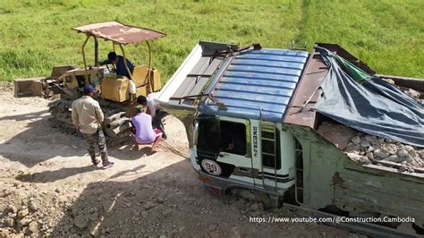 Amazing Incredible Bulldozer Helping Dump Trucks Stuck In Mud To